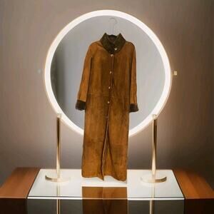 Custom Made Lambskin Leather Shearling Womens Coat 6 Buttons